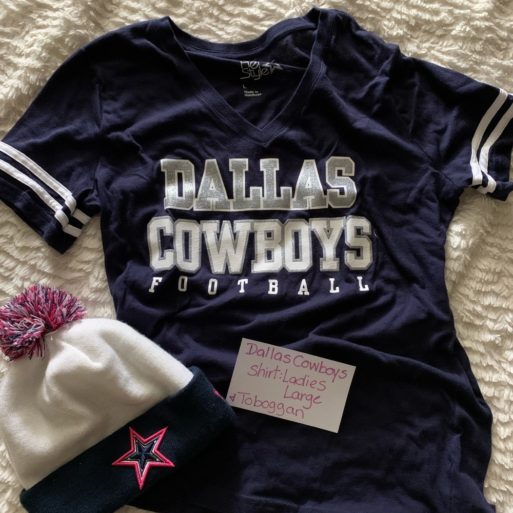 Dallas Cowboys T-shirt & Toboggan size Large - women’s